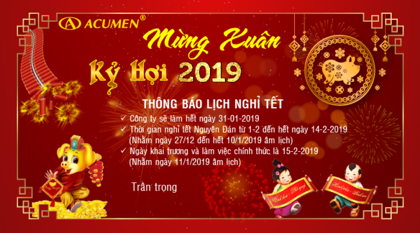 Thông Báo Lịch nghỉ tết âm lịch Kỷ Hợi 2019